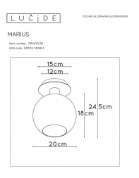 Потолочный светильник Lucide Marius 74114/01/30