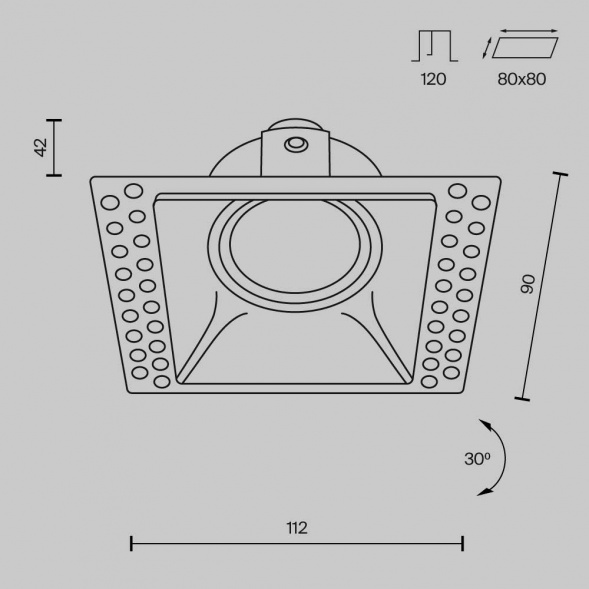 Встраиваемый светильник Maytoni Technical Dot DL042-01-SQ-B
