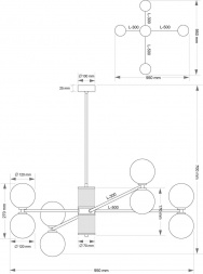 Подвесной светильник KUTEK FABRIANO FAB-ZW-4(BN/3)BB