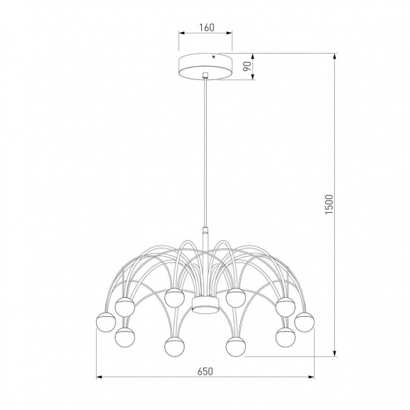 Подвесная светодиодная люстра Eurosvet Ragno 90030/10 LED золото