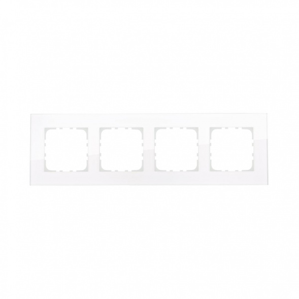 Рамка LK Studio 4-постовая, натуральное стекло (белый) LK80 844413-1