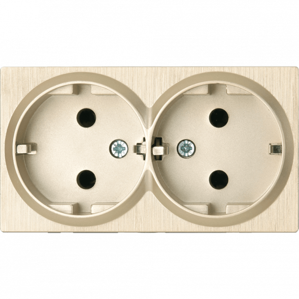 Розетка двойная Werkel шампань рифленый W1172010 4690389160585