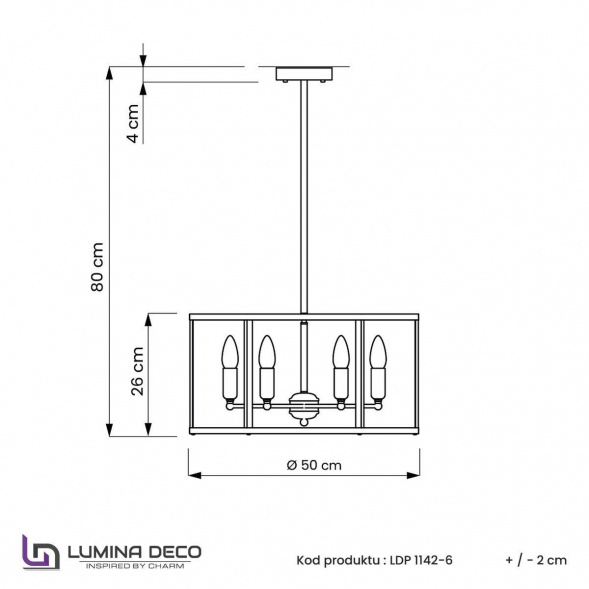 Подвесная люстра Lumina Deco Lorton LDP 1142-6 BK+MD