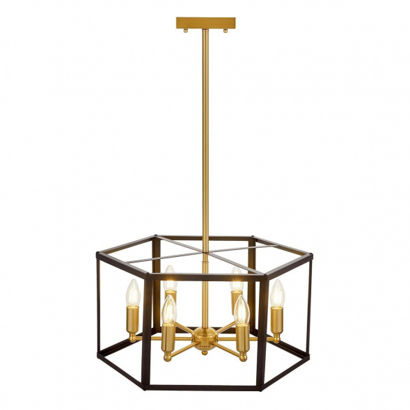 Подвесная люстра Lumina Deco Lorton LDP 1142-6 BK+MD