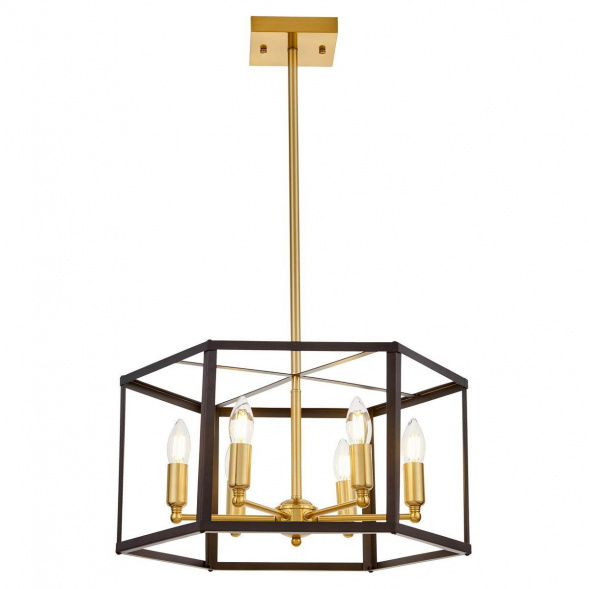 Подвесная люстра Lumina Deco Lorton LDP 1142-6 BK+MD