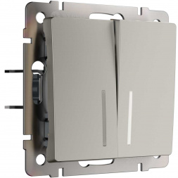 Выключатель двухклавишный с подсветкой (дымчатый) W1220104/ a069457