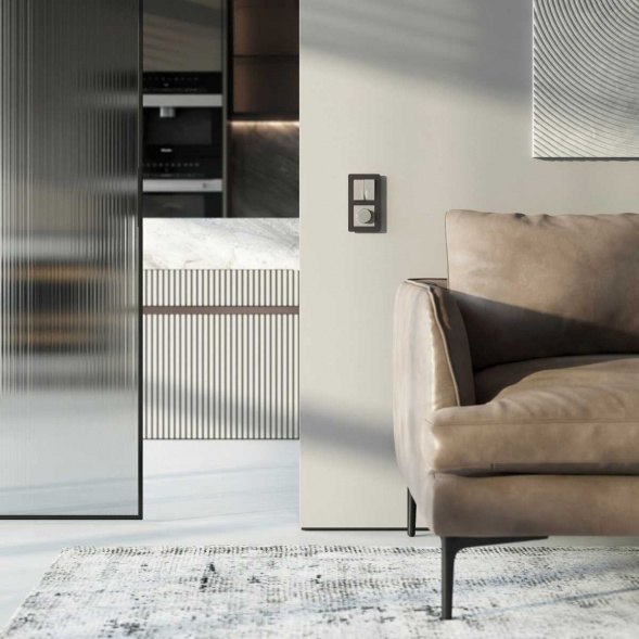 Выключатель двухклавишный с подсветкой (дымчатый) W1220104/ a069457