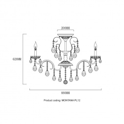 Потолочная люстра Crystal Lux Montana PL12