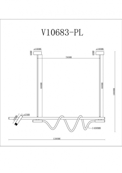 Подвесной светодиодный светильник Moderli True V10683-PL