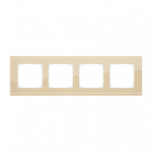 Рамка LK Studio 4-постовая, натуральное стекло (кремовый) LK80 844417-1