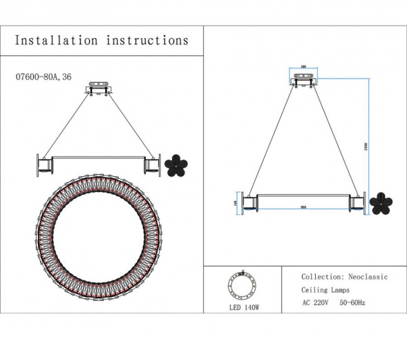 Люстра Kink Light Лиона 07600-80A,36