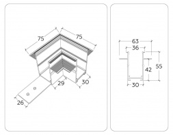 Коннектор L-образный встраиваемый Ambrella Light Track System Magnetic 220V GL1039