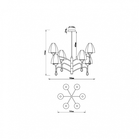 Подвесная люстра Vele Luce Oro VL5654P26