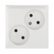 Розетка LK Studio двойная без з/к, со шторками (белый) LK60 863604-1