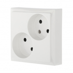 Розетка LK Studio двойная без з/к, со шторками (белый) LK60 863604-1