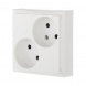 Розетка LK Studio двойная без з/к, со шторками (белый) LK60 863604-1