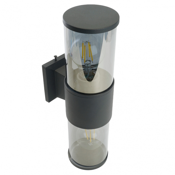 Светильник садово-парковый Feron DH1302, на стену вверх/вниз,  E27 230V, черный 51331