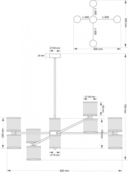 Подвесной светильник KUTEK FABRIANO FAB-ZW-4(BN/3)TT