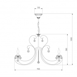 Подвесная люстра Eurosvet 3305/12 белый с золотом/прозрачный хрусталь Strotskis