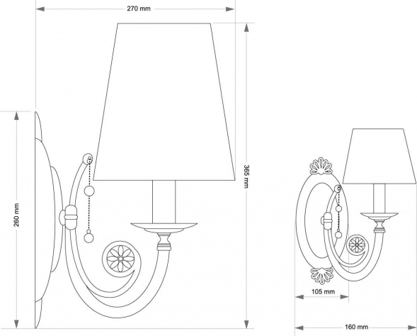 Настенный светильник KUTEK BIBIONE BIB-K-1(P/A)