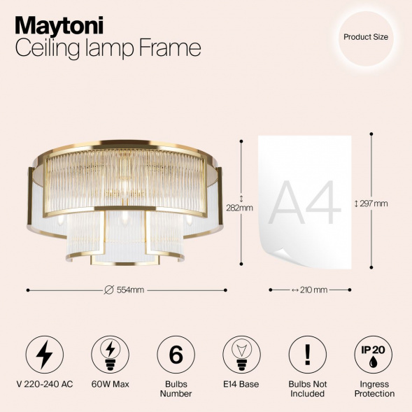 Потолочная люстра Maytoni Frame MOD174CL-06G