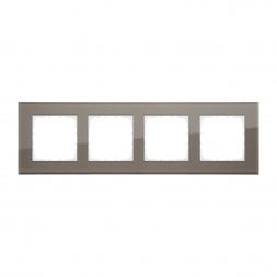 Рамка LK Studio 4-постовая, натуральное стекло (серо-коричневый) LK80 844419-1