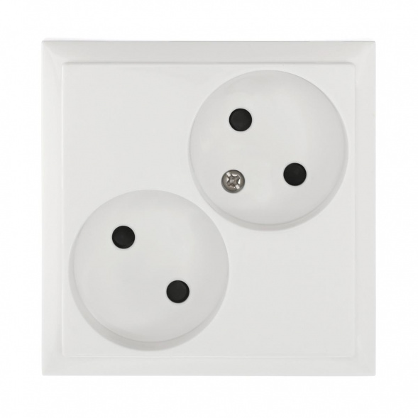 Розетка LK Studio двойная без з/к, со шторками (белый) LK80 843604-1