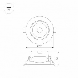 Встраиваемый светодиодный светильник Arlight LTD-Polar-Turn-R90-7W Day4000 032860