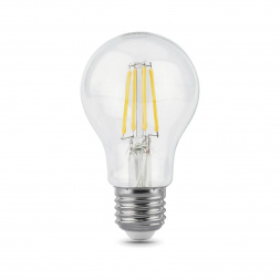 Лампа светодиодная филаментная Gauss E27 6W 2700К прозрачная 1/10/50 102802106