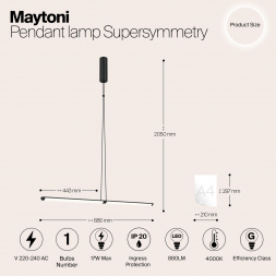 Подвесной светодиодный светильник Maytoni Supersymmetry P096PL-L11BK