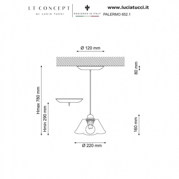 Подвесной светильник Lucia Tucci Palermo 653.1