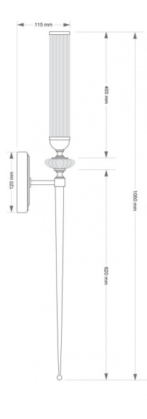 Настенный светильник KUTEK CANTU CAN-K-1(ZM)SZ/50