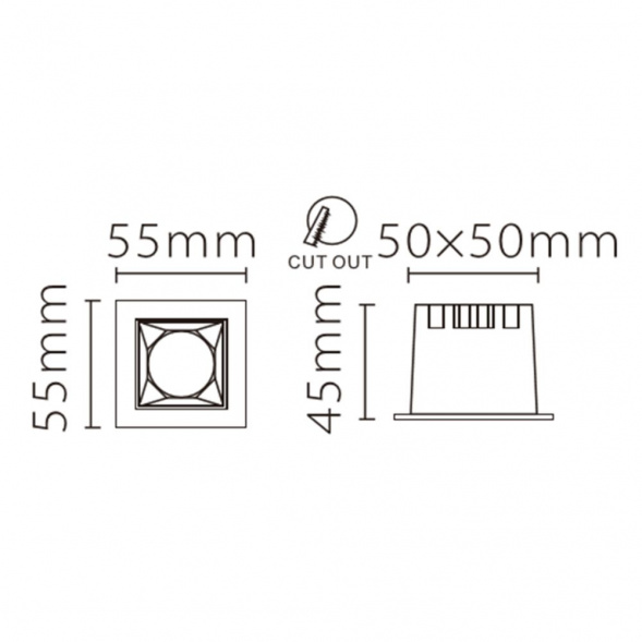 Встраиваемый светодиодный светильник Fiberli XL003-1T 12130301
