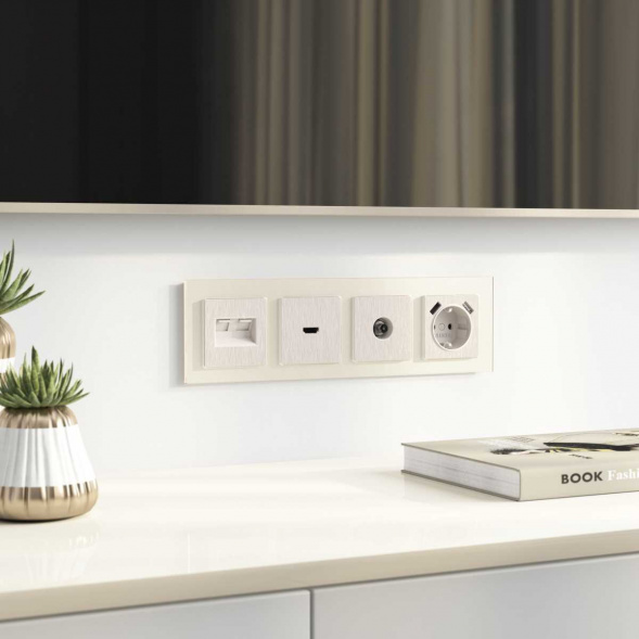 Накладка Werkel для розетки HDMI перламутровый рифленый WL13-HDMI-CP 4690389124297