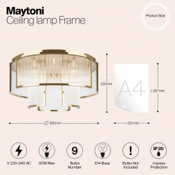 Потолочная люстра Maytoni Frame MOD174CL-09G
