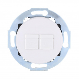 Розетка LK Studio компьютерная 2хRJ-45 кат. 5е с накладкой (белый) Vintage 886204-1