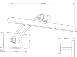 Подсветка для картин и зеркал KUTEK ELVE ELV-PODS-1(P)380-KR