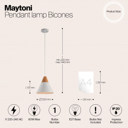 Подвесной светильник Maytoni Bicones P359-PL-01-W