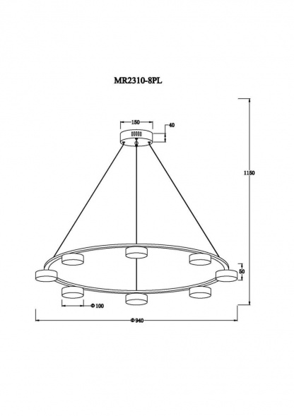 Подвесная светодиодная люстра MyFar Milla MR2310-8PL
