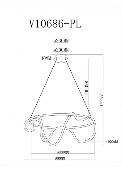 Подвесной светодиодный светильник Moderli True V10686-PL