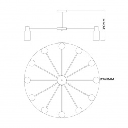 Потолочная люстра Escada Diversity 2120/12P Black