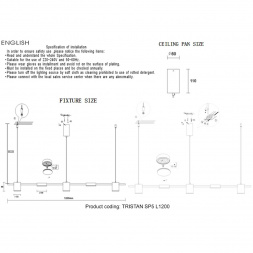 Подвесной светодиодный светильник Crystal Lux Tristan SP5 L1200 Black