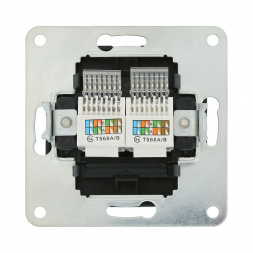 Розетка LK Studio компьютерная 2хRJ-45 кат. 5е с накладкой (черный бархат) LK80 846208-1