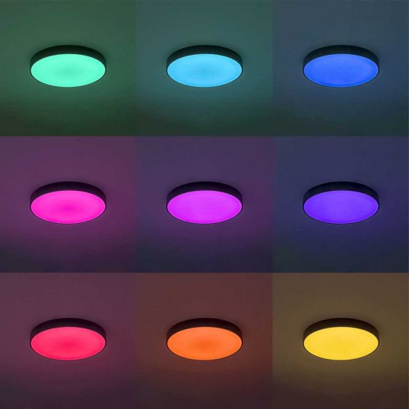 Потолочный светодиодный светильник с пультом ДУ Citilux Купер RGB Черный CL72495G1