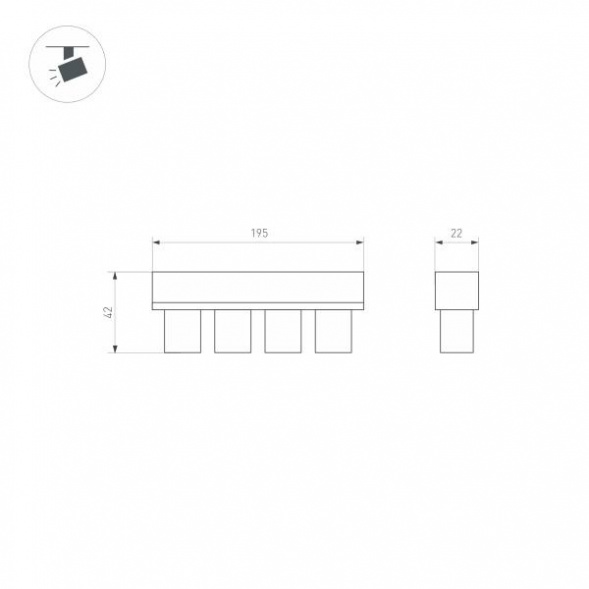 Трековый светодиодный светильник Arlight Mag-Orient-Krater-L195-12W Day4000 035580