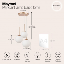 Подвесной светильник Maytoni Basic form MOD321PL-03G1