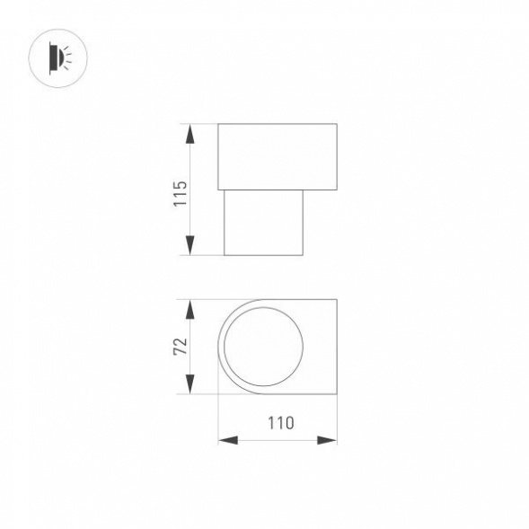 Настенный светодиодный светильник Arlight Sp-Spicy-Wall-S115x72-6W Warm3000 033850