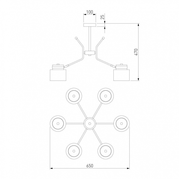Потолочная люстра Eurosvet Batler 70133/6 черный
