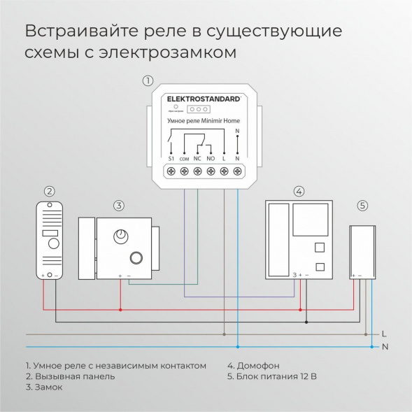 Реле Wi-Fi с независимым контактом Elektrostandard 76010/00 76010/00