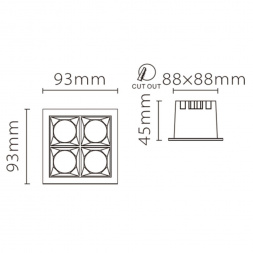 Встраиваемый светодиодный светильник Fiberli XL003-3T 12130303